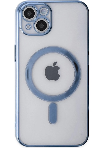 Newface Apple iPhone Uyumlu 14 Plus Kılıf Magneticsafe Lazer Silikon - Glblseme - 39 Sierra Blue