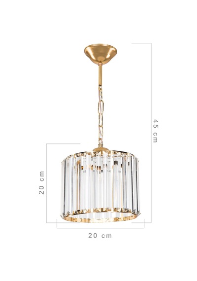Lavinya Kristal Tekli Avize Gold Gold