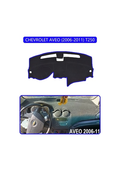 Chevrolet Aveo 2006-2011 T250torpido Koruma Halısı Mavi Kenar