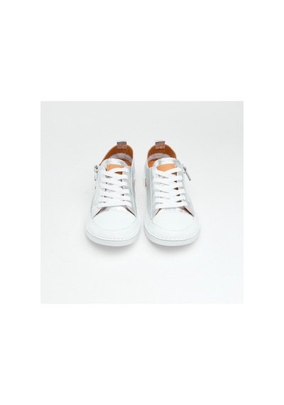 Derinet Günlük Hakiki Deri Kadın Sneaker Gümüş Gümüş