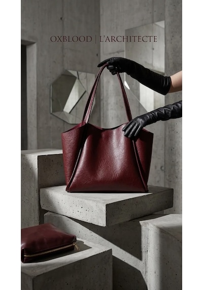 Bordo Yumuşak Deri Omuz Çantası 31x24 Cm Ekstra Makyaj Çantalı Günlük Kadın Çanta - Lisinya