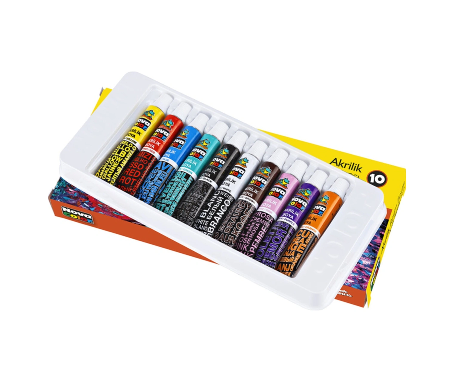 Color Nc-287 Akrilik Boya 10'lu Tüp Karışık, Çok Renkli