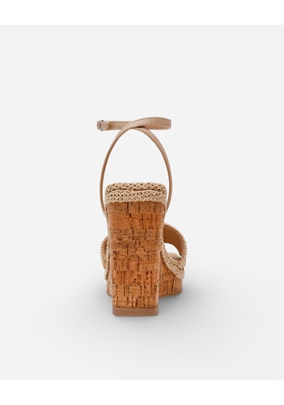 Steve Madden Outrıght Nat Nat Raffıa Kadın Nat Raffia Topuklu Sandalet Outrıght Nat Bej
