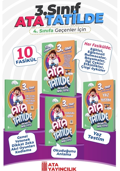 3. Sınıf Ata Yaz Tatili Seti (4 Lü)