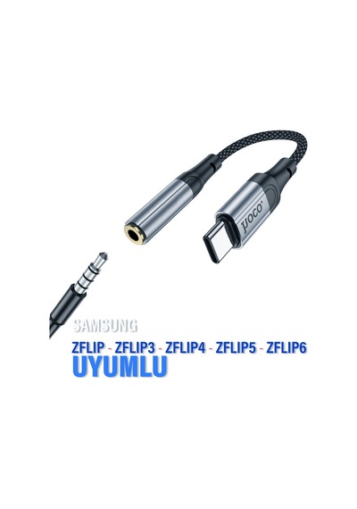Samsung Uyumlu Zflip 3-4-5-6 3.5mm Çevirici Kulaklık Dönüştürücü Type-c