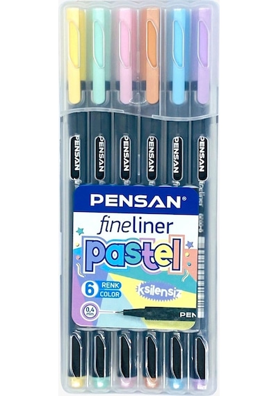 Pensan Fineliner 6 Lı Pastel Pvc Kutu  6200