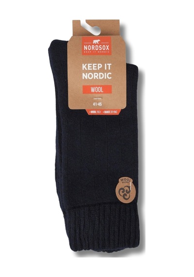 Nordsox 1 Çift Lacivert Havlu Kışlık Erkek Lambswool Soket Çorap Lacivert