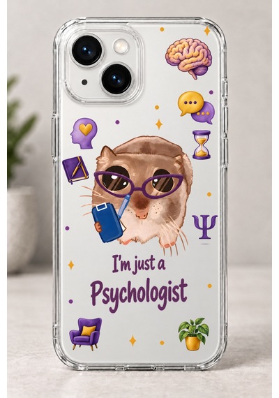 Sad Hamster Psikolog Baskılı Şeffaf Telefon Kılıfı