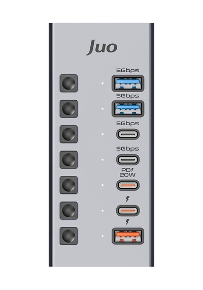 Juo Usb-a 7 Portlu Anahtarlı 3 Usb-a 4 Type-c 5gbps Pd Hızlı Şarj Destekli Usb 3.1 Çoklayıcı Dönüştürücü Hub