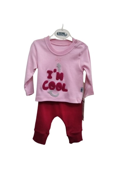 Cebeciticaret Kız Bebek Pembe Alt Üst Takım %100 Pamuklu (479848954)