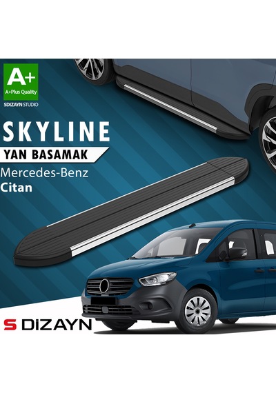S-dizayn Mercedes Citan Skyline Krom Yan Basamak 193 Cm 2012-2021 A+ Kalite