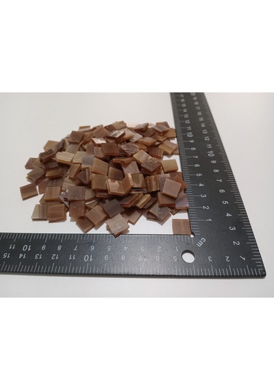 Kahve Kare Vitray Cam Mozaik Taşı - Sanatsal Mozaik Çalışmalarınız İçin Yaklaşık 10 X 10 Mm