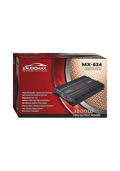 Audiomax Mx-624 3000W 4 Kanal Oto Anfi Amfi