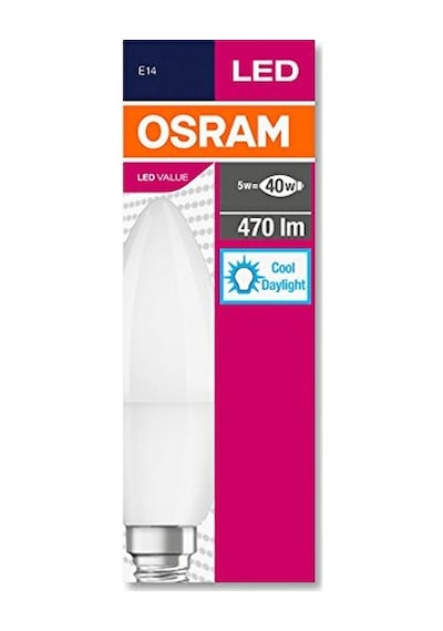 Osram Led 10'lu Paket Mum Clb 40 5w 470 Lümen 6500 Kelvin Beyaz Işık E14 Duy Ampul