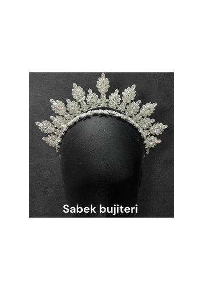 Crystal Bloom- Gelin Tacı Nişan Tacı Kına Tacı Kristal Taç Işıltılı Taç Zarif Taç After Party Taç Beyaz - 788252626 Beyaz