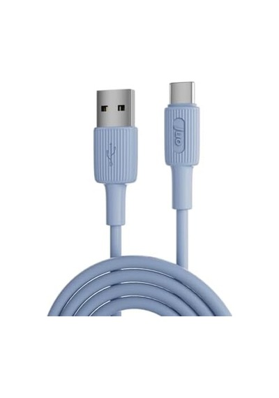 12w Usb-a To Type-c Silikon Hızlı Şarj Ve Data Kablosu Mavi 1 Metre