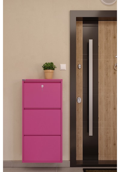Ceha Kilitli Metal Ayakkabılık 3'lü Pembe - K.AYK-3 /AB4010/KL Ceha Kilitli Metal Ayakkabılık 3'lü Pembe - K.AYK-3 /AB4010/KL