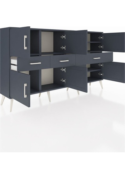 Arges Konsol 5 Raflı 3 Çekmeceli 8 Kapaklı 176x30x99 Antrasit-antrasit Antrasit - Antrasit Arges Konsol 5 Raflı 3 Çekmeceli 8 Kapaklı 176x30x99 Antrasit-antrasit Antrasit - Antrasit