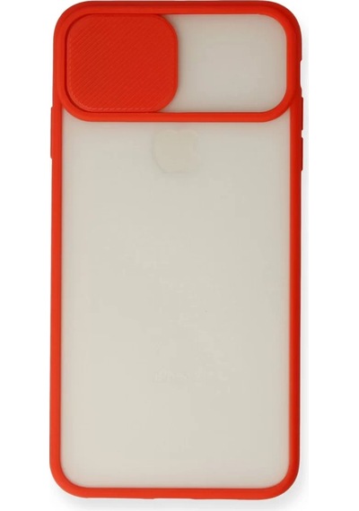 Newface Apple Apple iPhone Uyumlu  X Kılıf Palm Buzlu Kamera Sürgülü Silikon - Kırmızı
