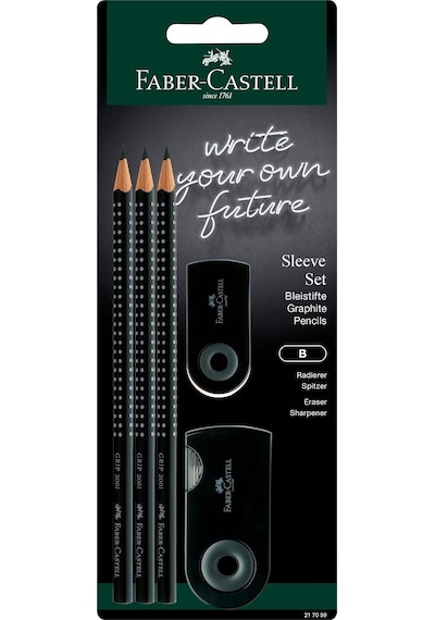 Faber-castell Kol Seti Siyah - 3 X Grip 2001 B Kalem, 1 X Kol Min Çok Renkli