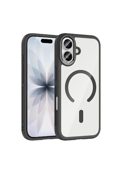 Apple Uyumlu iPhone 17 Kılıf M-safe Şarj Özellikli Metal Kamera Çerçeveli Zore Tiko Kapak Siyah