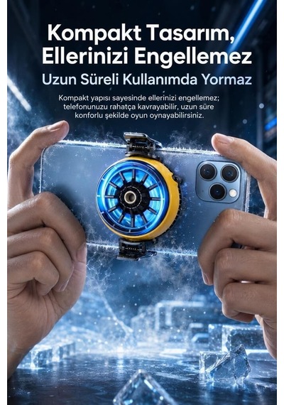 Cep Telefon Soğutucu Oyuncu Radyatör Acc-20 Siyah Oyun Aksesuarı Cihaz Soğutma Mobil Parça