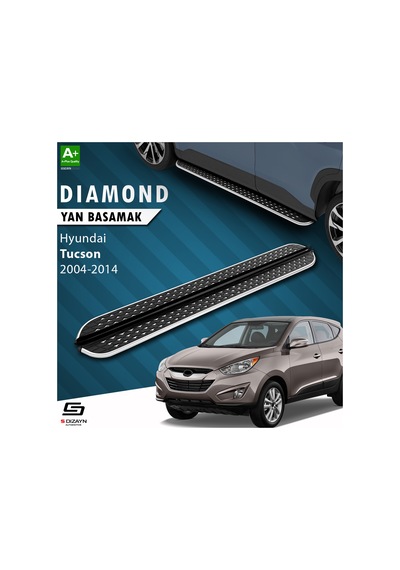 S-dizayn Hyundai Tucson 2 Diamond Krom Yan Basamak 173 Cm 2004-2014 A+ Kalite