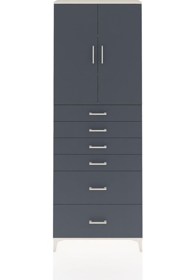 Arges Dolap 3 Raflı 6 Çekmeceli 2 Kapaklı 88x30x243 Aytaşı-antrasit Aytası