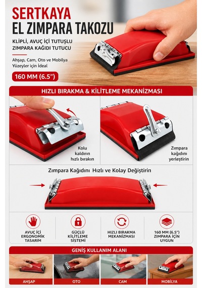 Zımpara Takozu Cırtlı El Tipi Profesyonel Zımpara Aparat - 875510606