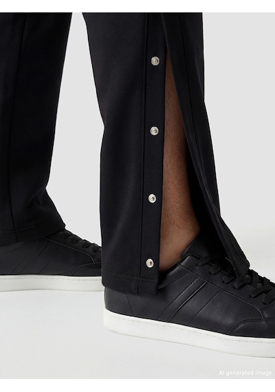 Lcw Limitless Siyah Kolay Giyilebilir Paçaları Çıtçıtlı Erkek Loose Fit Eşofman Altı