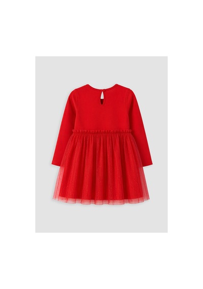LC Waikiki Alıta Cıty Farkıyla Lcw Kids Kırmızı Penye Baskılı Kız Çocuk Elbise Kirmizi - 928249897 Kirmizi