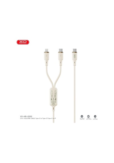 100w Pd Hızlı Şarj Destekli 2'si 1 Arada Silikon Type-c Ve Lightning 1.2 Metre Şarj Ve Data Kablosu
