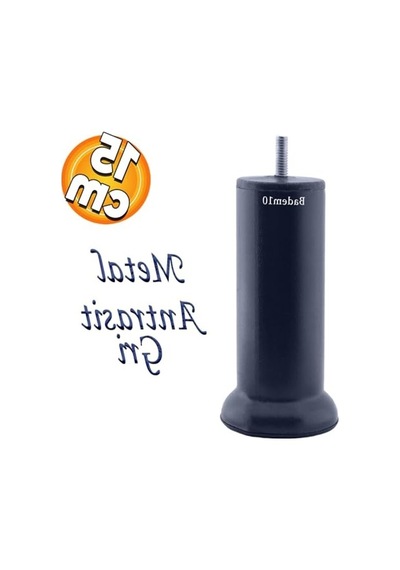 Koltuk Destek Ayağı, Metal Yükseltici, 15 Cm, Antrasit Abanoz