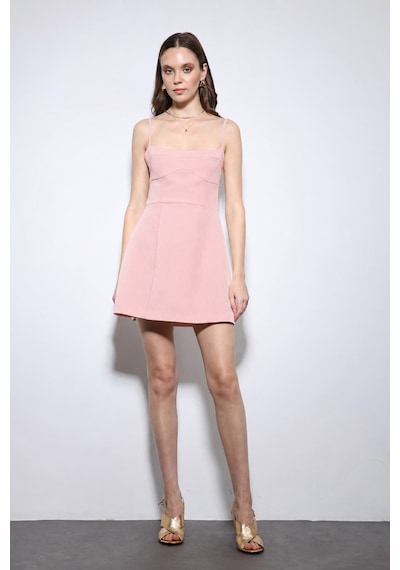 Antioch Askılı Mini Elbise Pembe