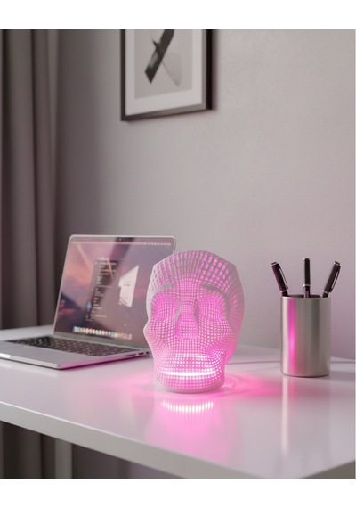 Kuru Kafa Kalemlik Neon Led 3d Baskı 12x13cm Işık Rengini Soru-cevap Bölümünden Belirtiniz Beyaz