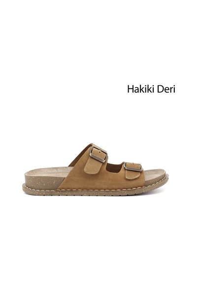 Gönderir Gönderi R Kadın Taba Süet Çift Tokalı Hakiki Deri Terlik Dyza83042013