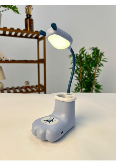 Favora Kedi Patili Masa Üstü Çocuk Lambası - Mavi