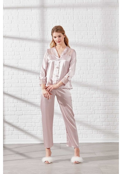 Pierre Cardin 6625 Kadın Saten Altılı Set - İnci Pudra