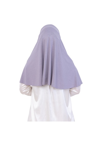 Modish Group Hazır Başörtüsü Pratik İslami Giyim Penye Peçeli Türban Namaz İçin Yumuşak Eşarp Gri