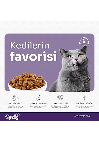 Spelly Balıklı Yetişkin Kedi Maması 1200 G