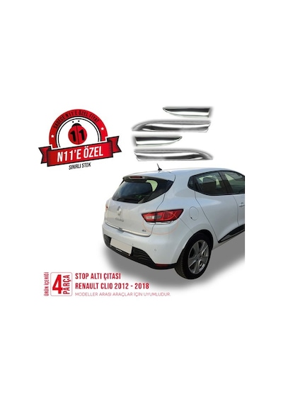 intakrom Renault Clio 4 Krom Stop Alt Çıtası 4 Parça 2012 -2018 N11.3545 intakrom Renault Clio 4 Krom Stop Alt Çıtası 4 Parça 2012 -2018 N11.3545