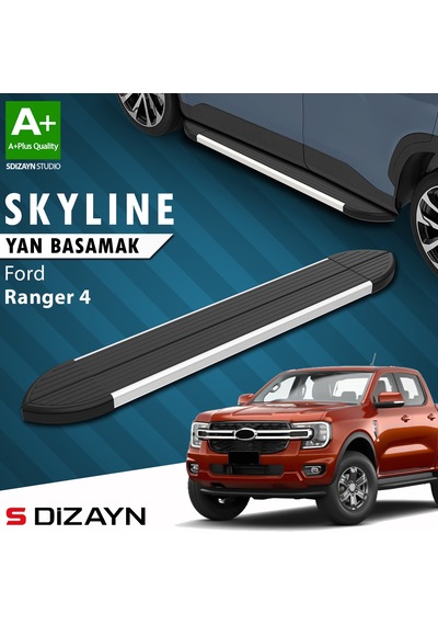 S-dizayn Ford Ranger 4 Skyline Aluminyum Yan Basamak 203 Cm 2023 Üzeri A+ Kalite
