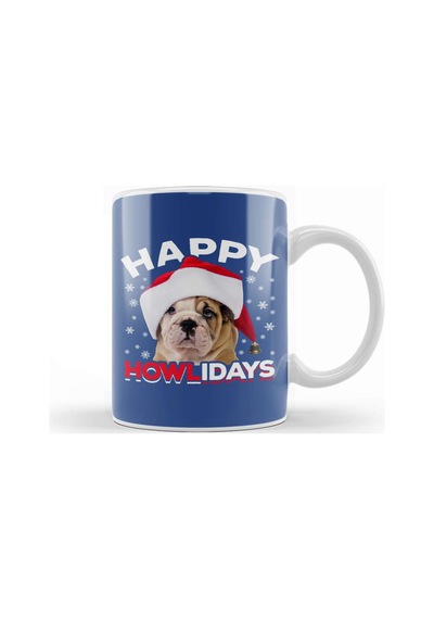 Happy Howlidays Christmas Dog Kupa Bardak Porselen Karışık