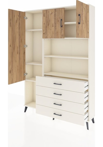 Arges Dolap 7 Raflı 4 Çekmeceli 3 Kapaklı 132x30x195 Aytaşı-ç... Aytaşı