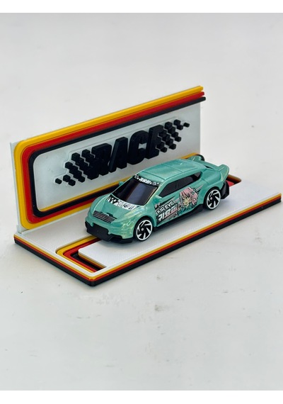 3d Baskı 1/64 Ölçekli Race Tasarımlı Mini Diorama Araç Sergileme Garajı