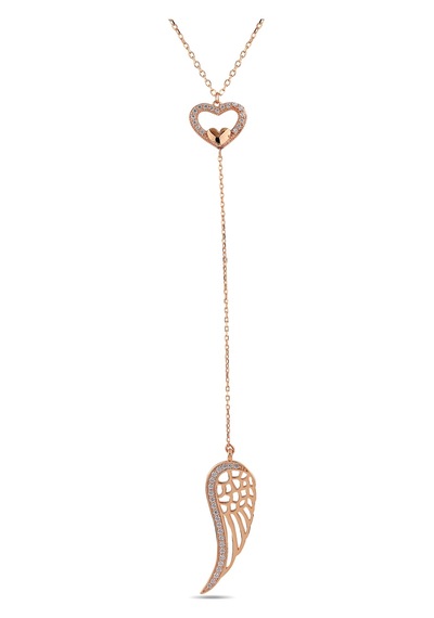 Kuyumcudukkani Zincirli"melek Kanadı Sallantılı"kolye-37220-r-w Rose Gold