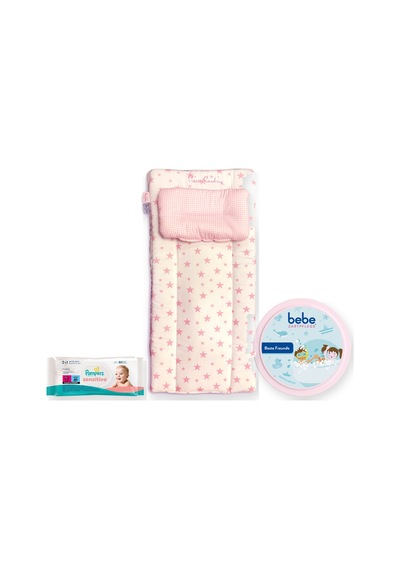Alt Değiştirme Seti 3 Parça: Lüks Alt Açma Minderi + Islak Havlu + Pişik Kremi - Pembe