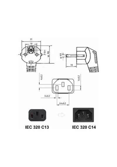 Bilgisayar Güç Kablosu Kasa Ekran Kablosu 3x0.75mm 1.5m
