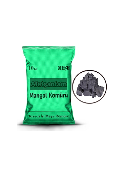 Aletçantam Mangal Kömürü Tozsuz Büyük İri Taneli Çuval Meşe Kömür 10 Kg