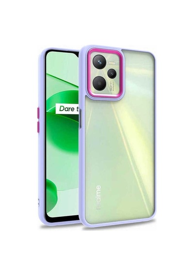 Realme C35 Kılıf Zore Flora Kapak Lila